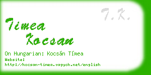 timea kocsan business card